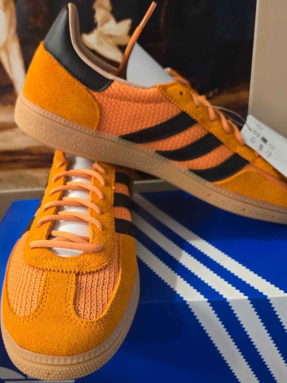 Adidas Originals Handball Spezial Orange Black JS3864 Men's Shoes Siz 10 US NEW